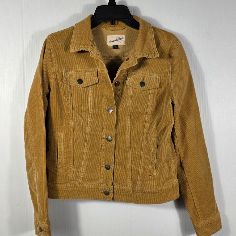 Universal Thread Womens Mustard Tan Corduroy Trucker Jacket Small Button Front - Picture 9 of 9